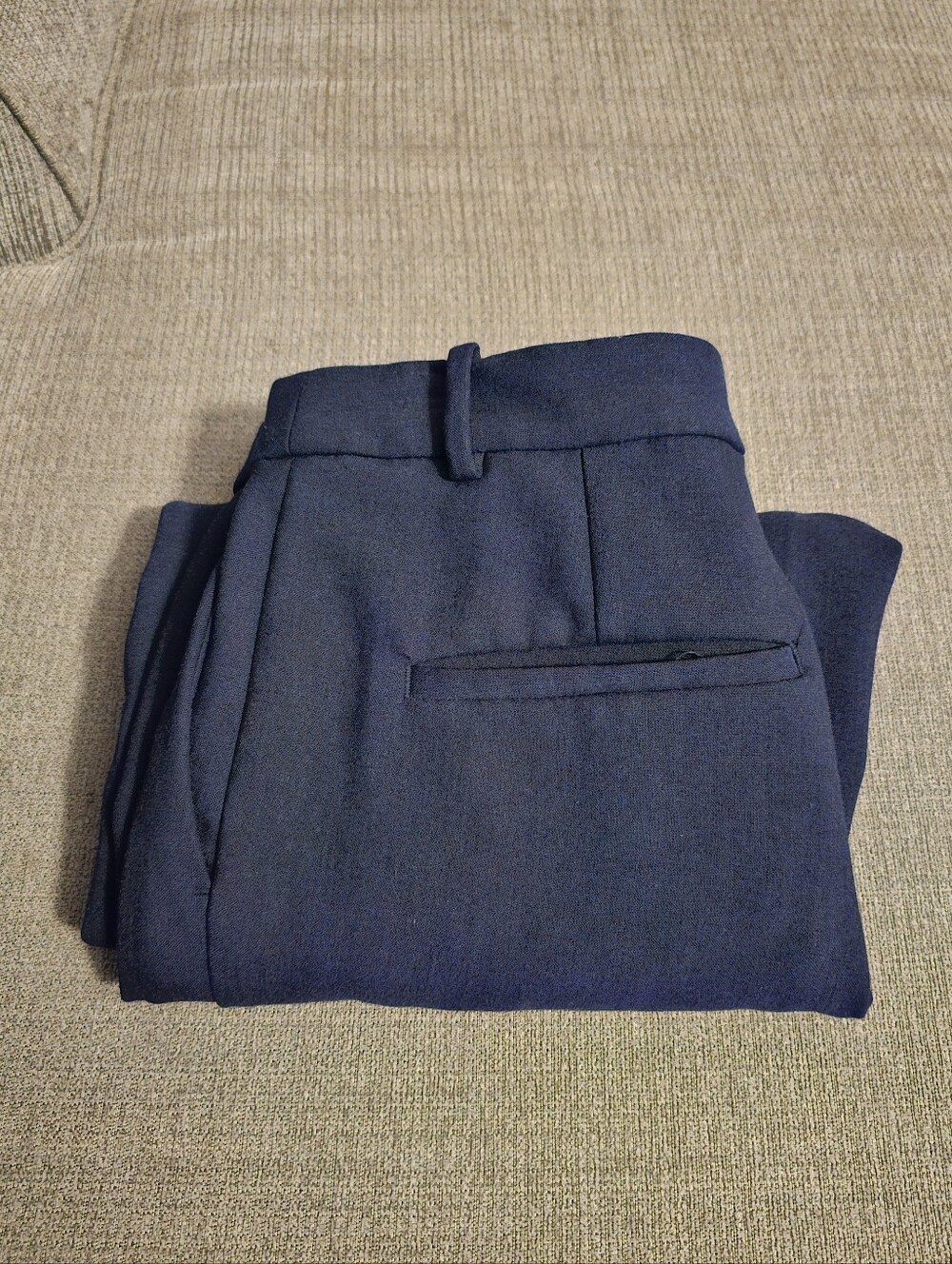 Banana Republic Navy Blue Double-Weave High-Rise Straight Dress Pants 10 Petite - Picture 9 of 9